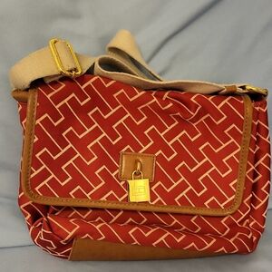 Tommy Hilfiger Red and Tan Crossbody Bag